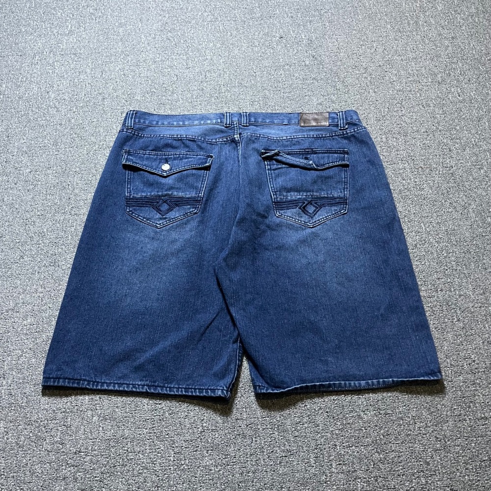 Vintage Phat Farm Denim Shorts 46 Blue Baggy Y2K Streetwear Embroidered Hip Hop